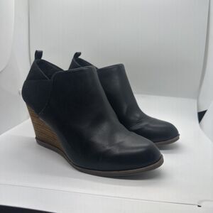 Dr Scholls Be Energized Wedge Bootie Women's Sz 9 M Black Slip-On Closed-Toe